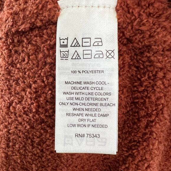 Max Studio Brown Teddy Cardigan Sweater Shawl Collar Open Front Size Medium NEW - Picture 11 of 12